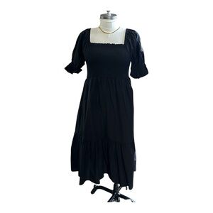 Black Embroidered Maxi Dress